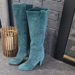 Elegant Teal Over the Knee Boots